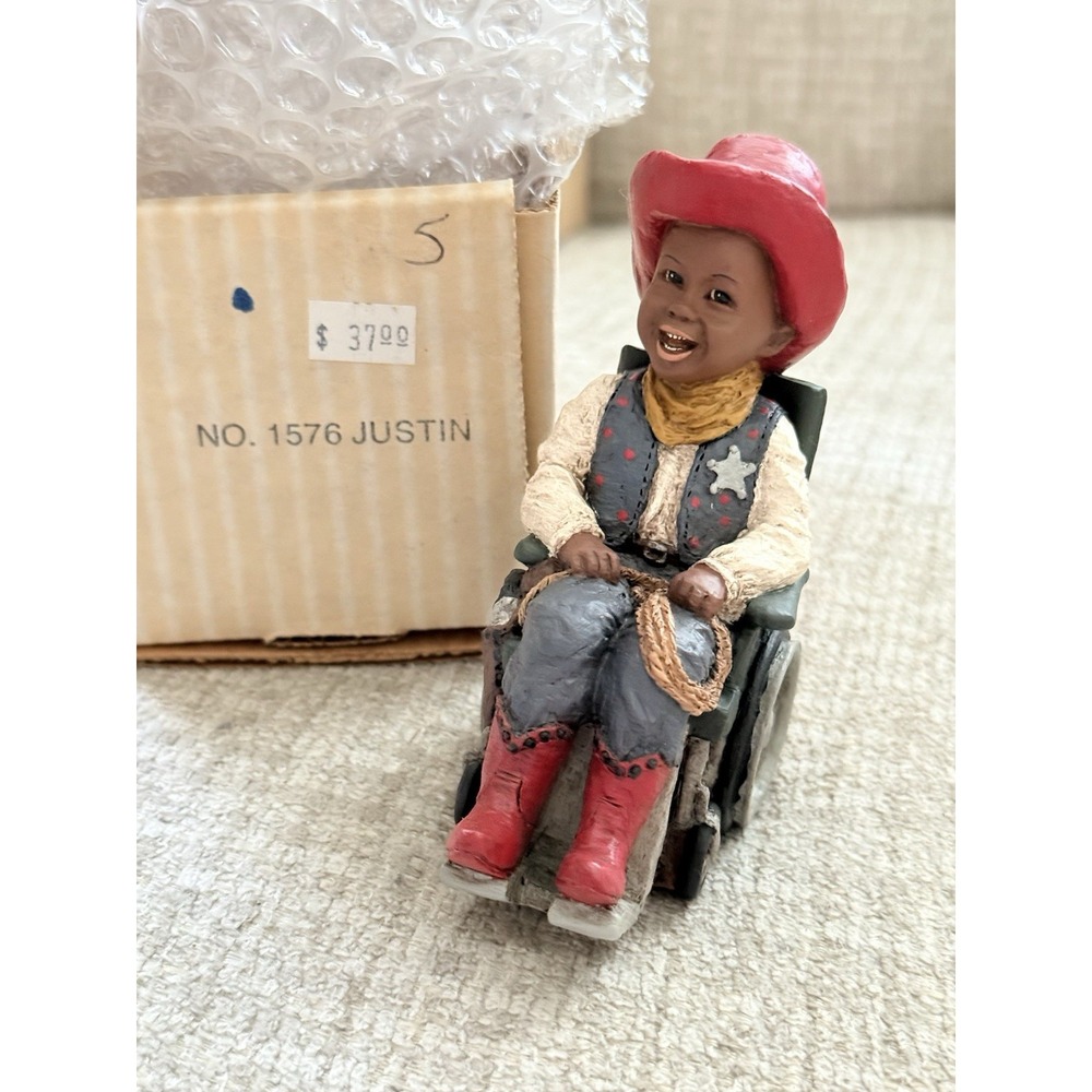 ALL GODS CHILDREN MARTHA HOLCOMBE FIGURINE JUSTIN WHEELCHAIR